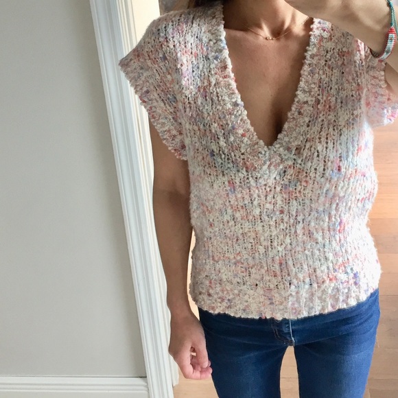 Beautiful Vintage Cap Sleeve Knit Top - Picture 4 of 5